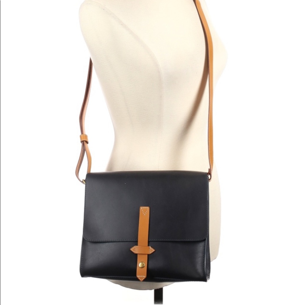 IllBeCa by Joy Gryson Crossbody - Duane Street in Navy & Mustard Leather Bag - Picture 3 of 9